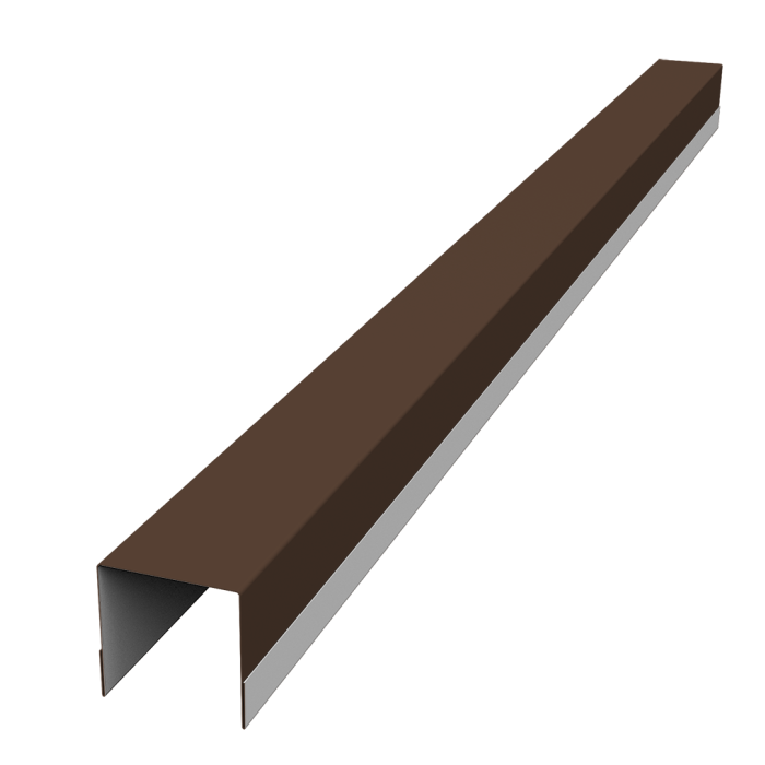 Планка вертикальная обратная для забора жалюзи Palermo 0,45 PE RAL 8017 шоколад (2,5м)