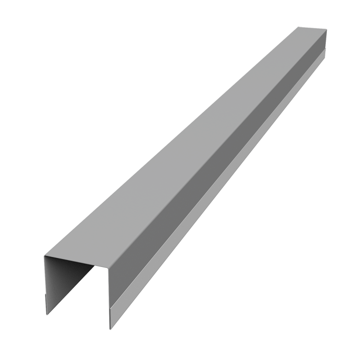 Планка вертикальная обратная для забора жалюзи Palermo 0,45 PE RAL 9006 бело-алюминиевый (1,8м)