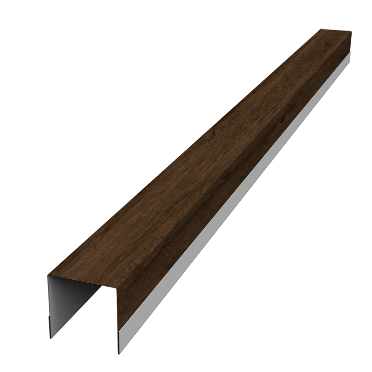 Планка вертикальная обратная для забора жалюзи Palermo 0,45 Print-double Elite Antique Wood (3м)