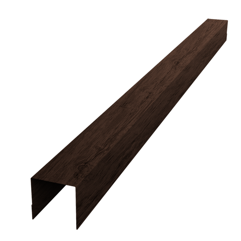 Планка вертикальная обратная для забора жалюзи Palermo 0,45 Print-Double Premium Antique Wood (3м)