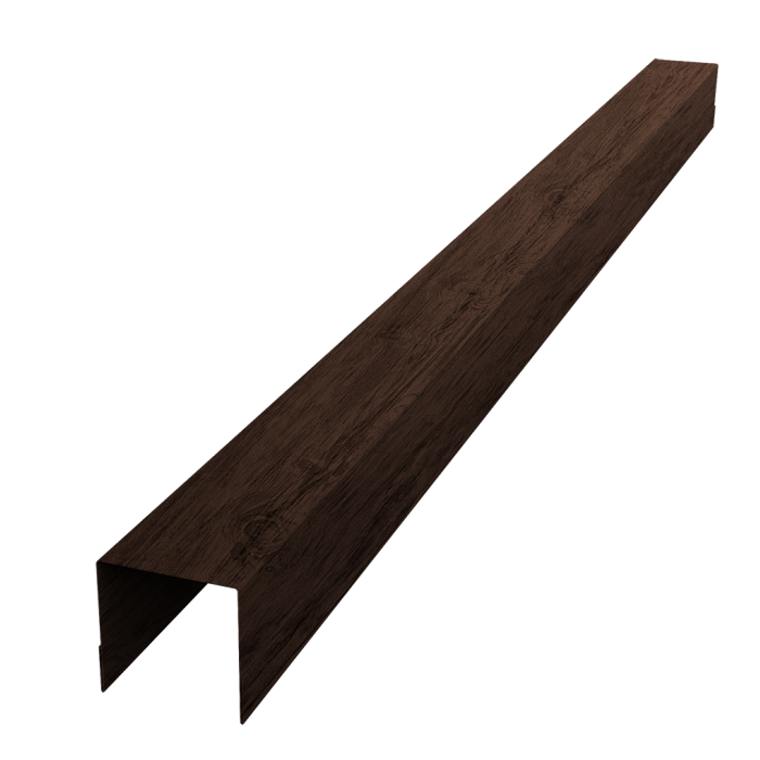 Планка вертикальная обратная для забора жалюзи Palermo 0,45 Print-Double Premium Antique Wood (1,8м)