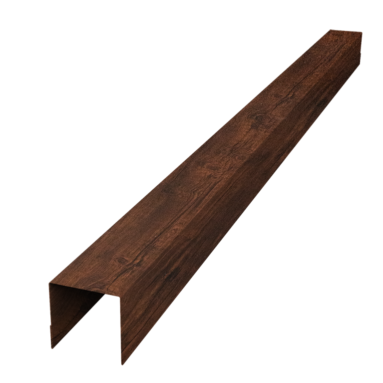 Планка вертикальная обратная для забора жалюзи Palermo 0,45 Print-Double Premium Cherry Wood Dark F (2м)