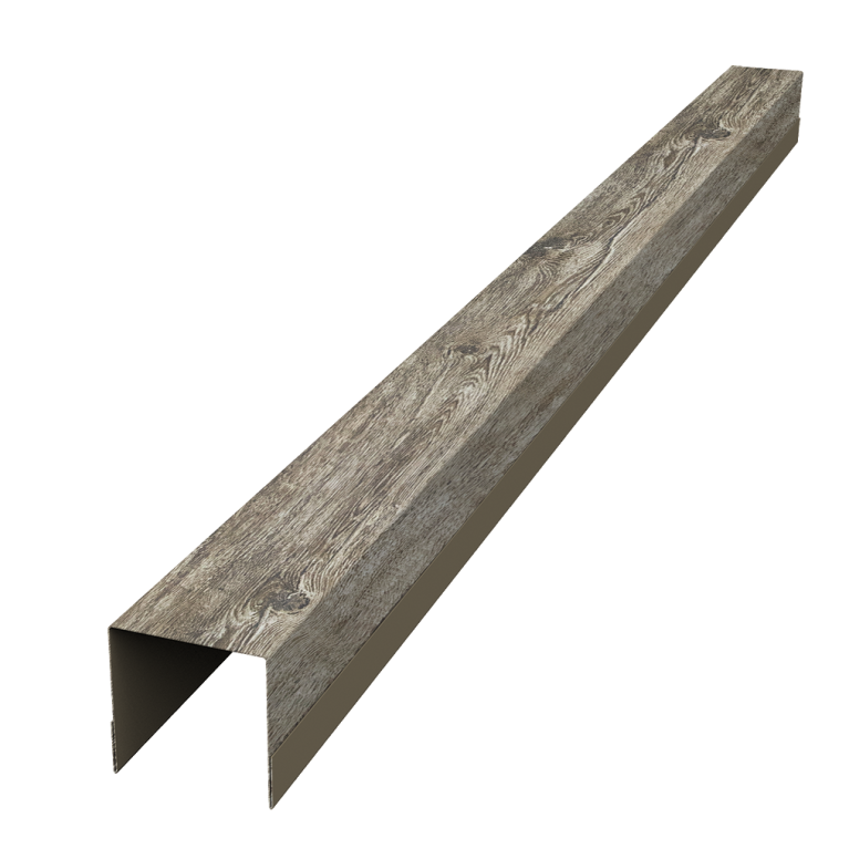 Планка вертикальная обратная для забора жалюзи Palermo 0,45 Print Elite Nordic Wood TwinColor (3м)