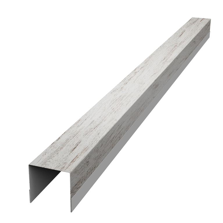 Планка вертикальная обратная для забора жалюзи Palermo 0,45 Print Elite Snow Wood TwinColor (2м)