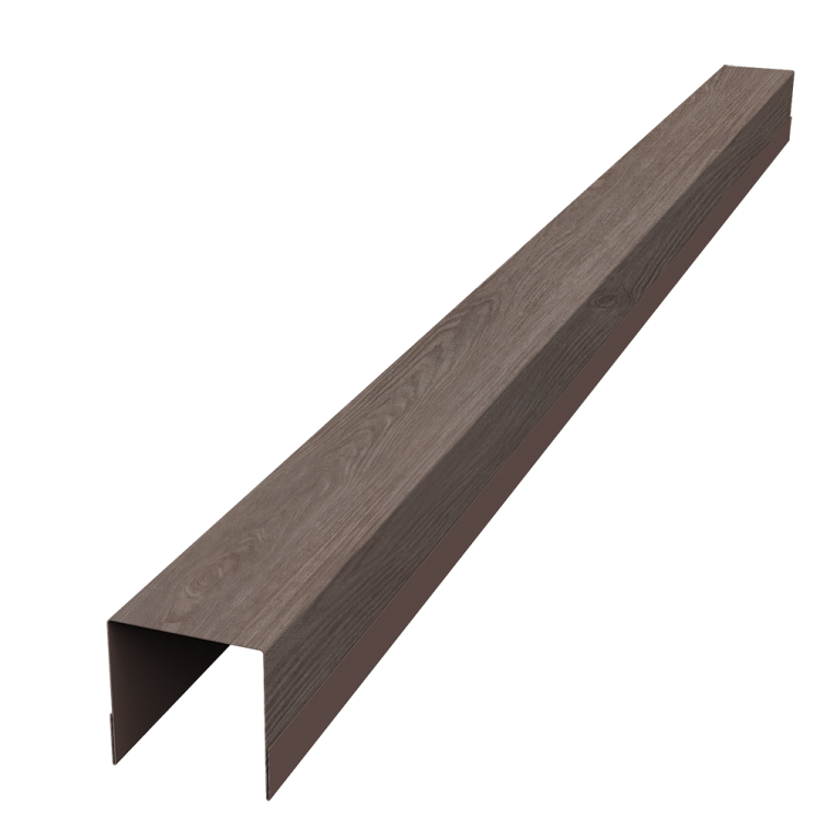 Планка вертикальная обратная для забора жалюзи Palermo 0,45 Print Elite White Wood TwinColor (2м)