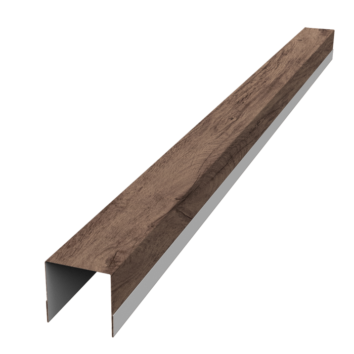 Планка вертикальная обратная для забора жалюзи Palermo 0,45 Print Premium Almond Wood Fresh (2,5м)