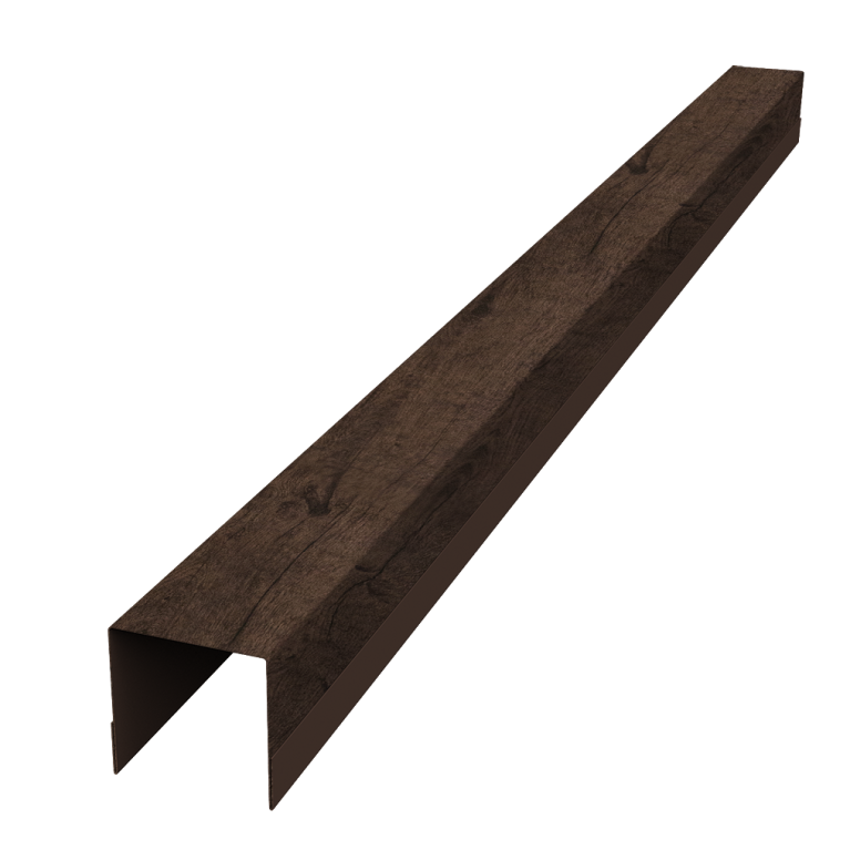 Планка вертикальная обратная для забора жалюзи Palermo 0,45 Print Premium Antique Wood TwinColor (2,5м)