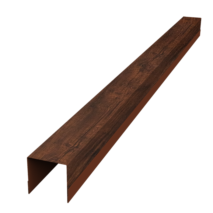 Планка вертикальная обратная для забора жалюзи Palermo 0,45 Print Premium Cherry Wood Dark FTC (1,8м)