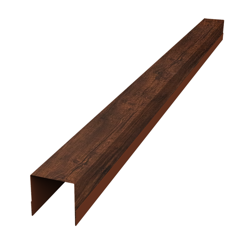 Планка вертикальная обратная для забора жалюзи Palermo 0,45 Print Premium Cherry Wood Dark FTC (2,5м)