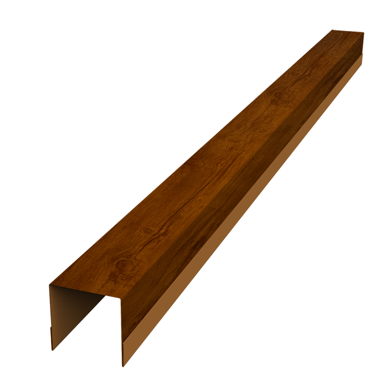 Планка вертикальная обратная для забора жалюзи Palermo 0,45 Print Premium Golden Wood Intense FTC (1,8м)