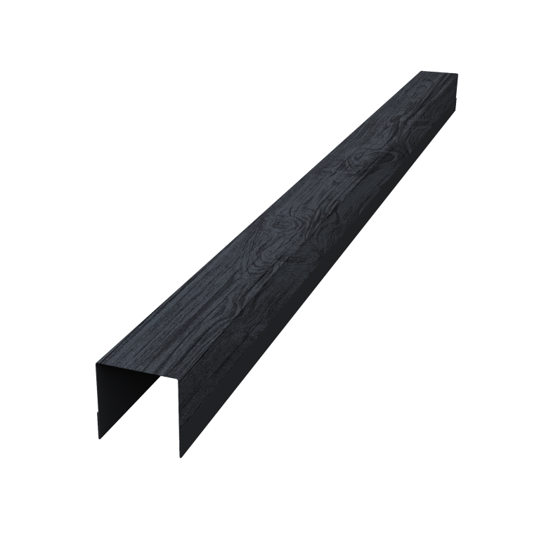 Планка вертикальная обратная для забора жалюзи Palermo 0,45 Print Premium Grey Wood TwinColor (2м)