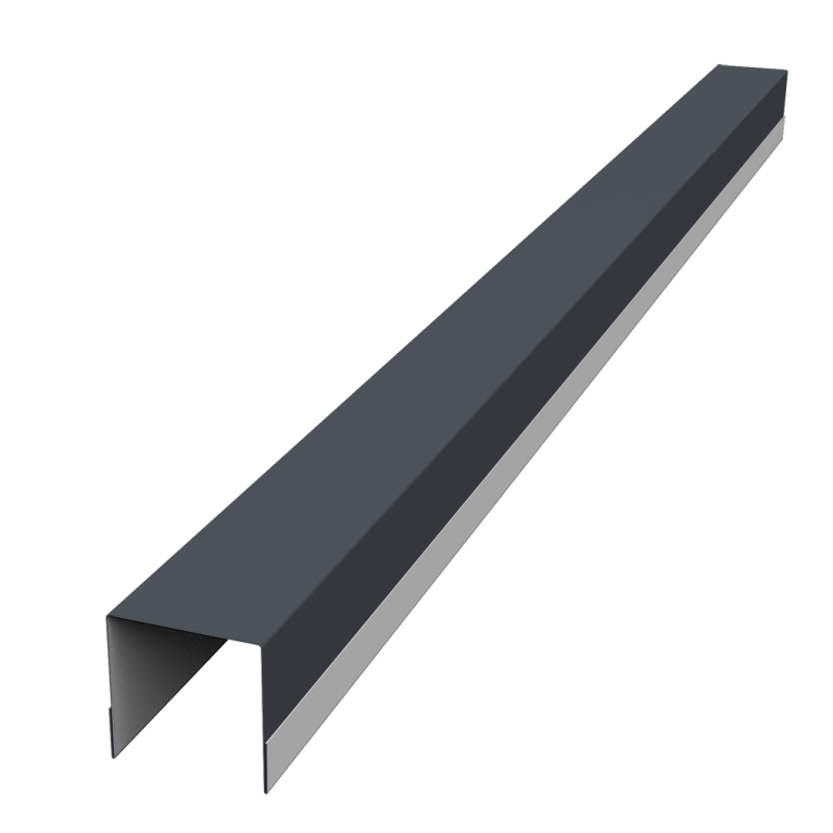 Планка вертикальная обратная для забора жалюзи Palermo 0,5 Drap TX RAL 7024 мокрый асфальт (1,8м)