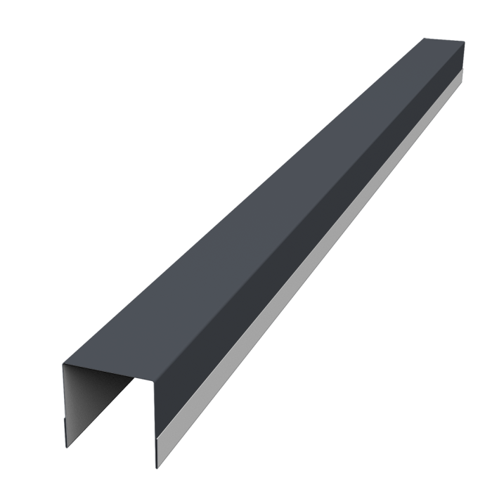 Планка вертикальная обратная для забора жалюзи Palermo 0,5 Satin RAL 7024 мокрый асфальт (1,8м)