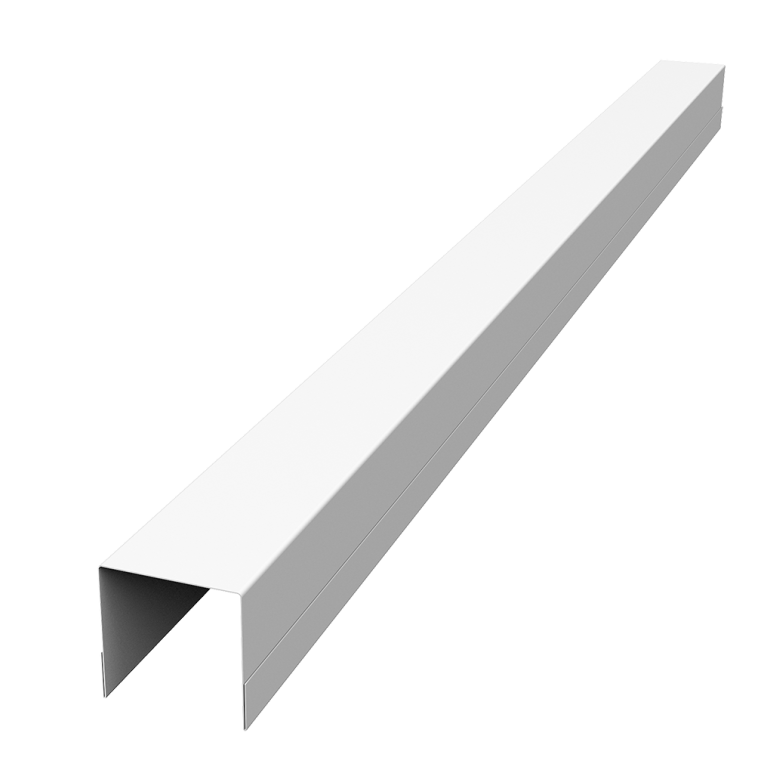 Планка вертикальная обратная для забора жалюзи Palermo 0,5 Satin RAL 9003 сигнальный белый (2м)