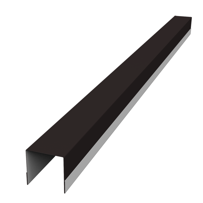 Планка вертикальная обратная для забора жалюзи Palermo 0,5 Satin RAL 9005 черный (2м)