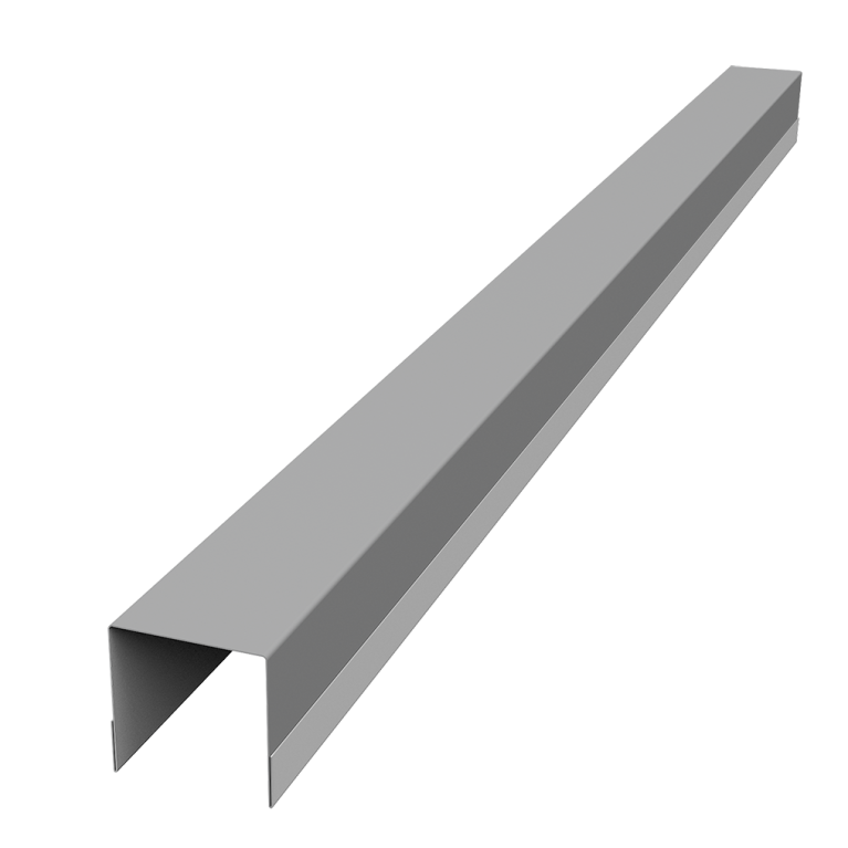 Планка вертикальная обратная для забора жалюзи Palermo 0,5 Satin RAL 9006 бело-алюминиевый (2м)