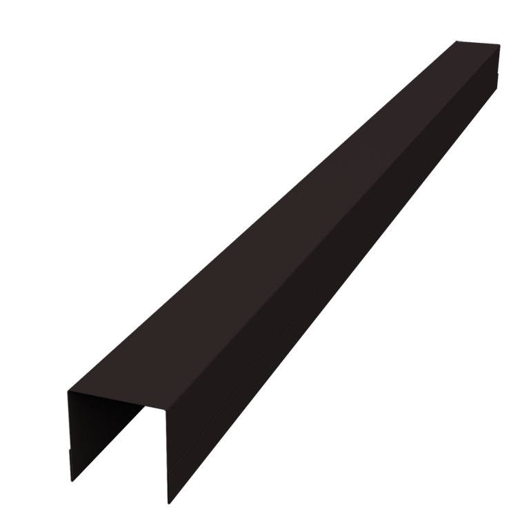 Планка вертикальная обратная Palermo 0,45 PE-Double RAL 9005 черный (2м)