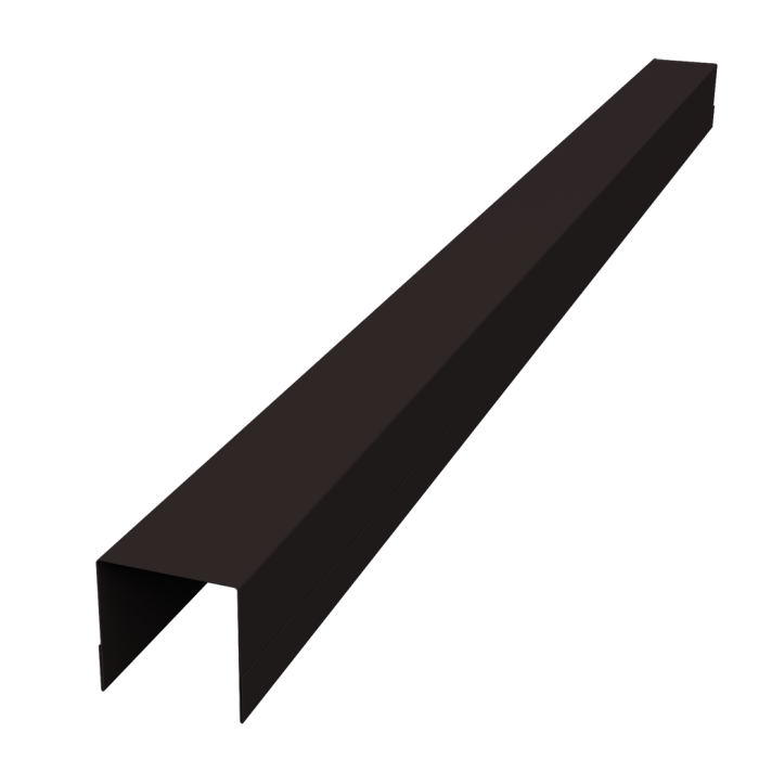 Планка вертикальная обратная Palermo 0,45 PE-Double RAL 9005 черный (3м)