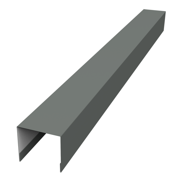 Стойка боковая крепежная для забора жалюзи Palermo 0,45 PE RAL 7005 мышино-серый (2,5м)