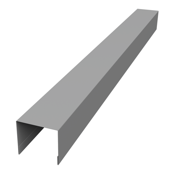 Стойка боковая крепежная для забора жалюзи Palermo 0,45 PE RAL 9006 бело-алюминиевый (3м)