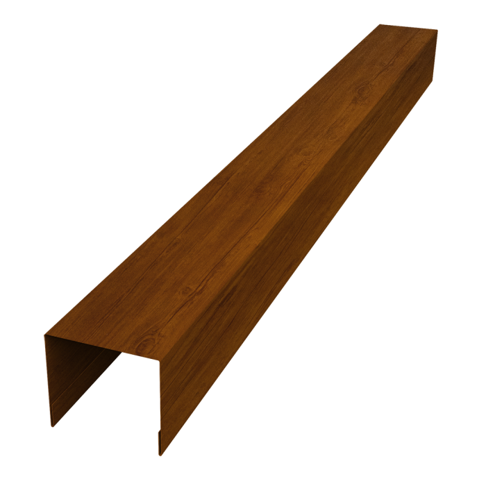 Стойка боковая крепежная для забора жалюзи Palermo 0,45 Print-double Premium Golden Wood Intense F (2,5м)