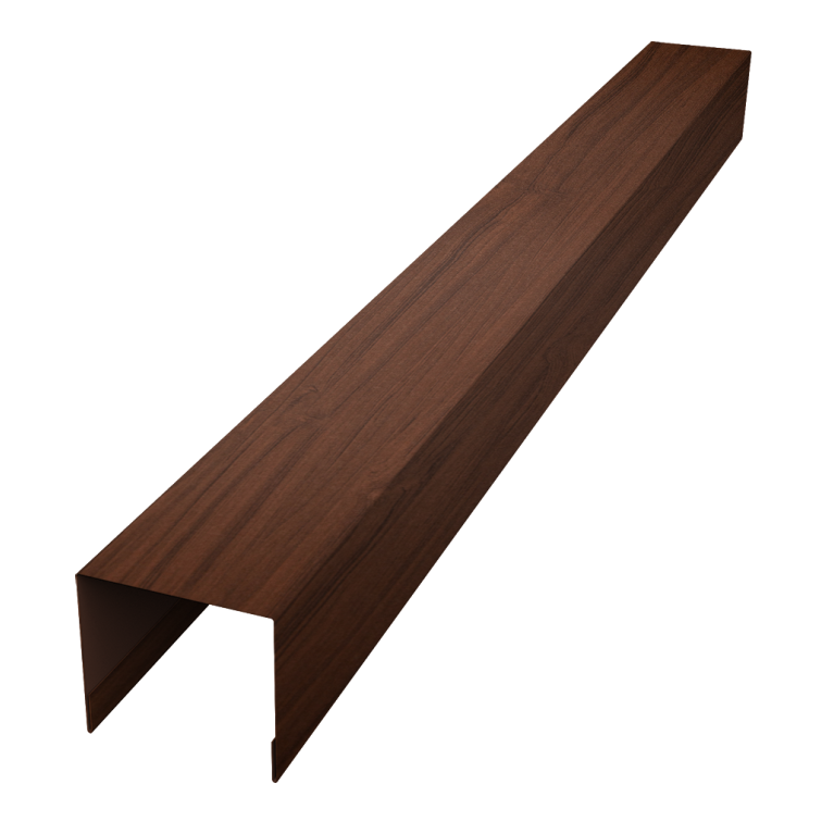 Стойка боковая крепежная для забора жалюзи Palermo 0,45 Print Elite Choco Wood TwinColor (2,5м)