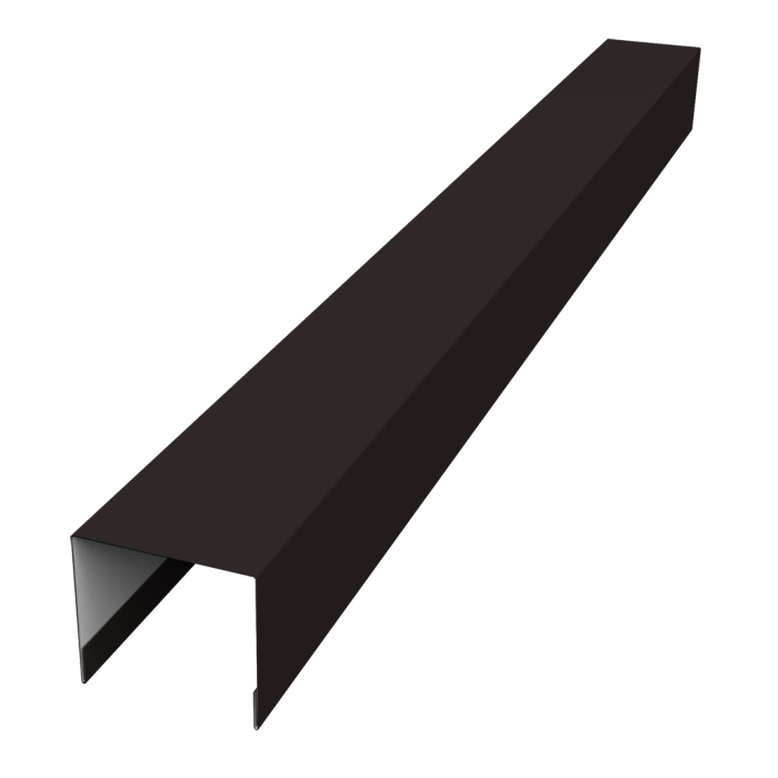 Стойка боковая крепежная для забора жалюзи Palermo 0,5 Satin RAL 9005 черный (1,8м)