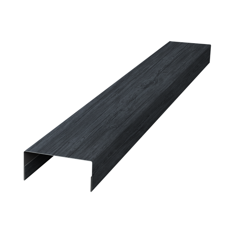 Ламель лицевая стартовая/финишная забора жалюзи Texas 55мм для калиток и ворот (с заполнением ламелями 125) 0,45 Print Premium Grey Wood TwinColor