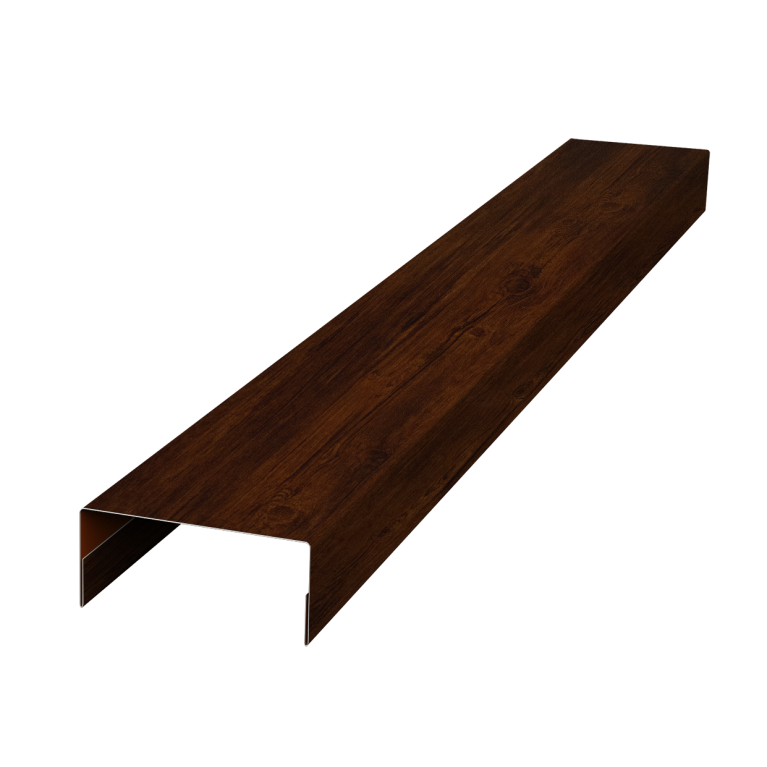 Ламель лицевая стартовая/финишная забора жалюзи Texas 55мм для калиток и ворот (с заполнением ламелями 125) 0,45 Print Premium Cherry Wood Dark FTC