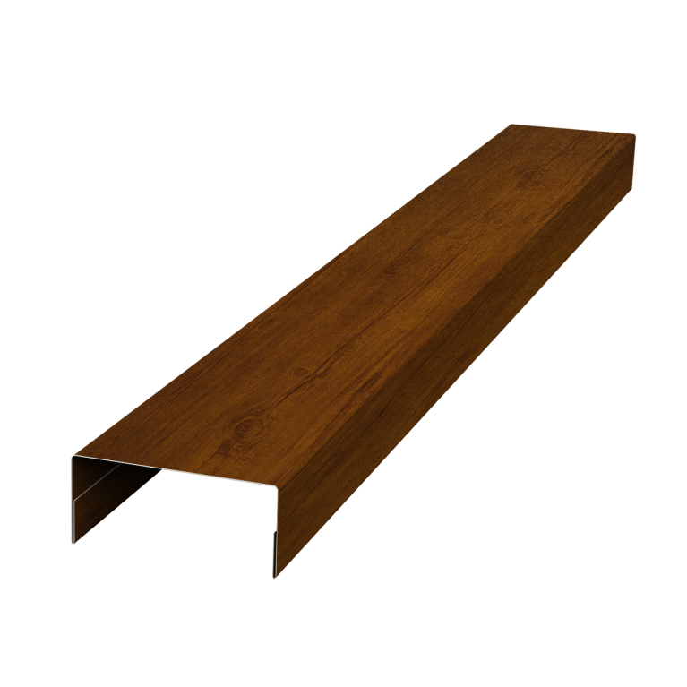 Ламель лицевая стартовая/финишная забора жалюзи Texas 55мм для калиток и ворот (с заполнением ламелями 125) 0,45 Print-Double Premium Golden Wood Intense F