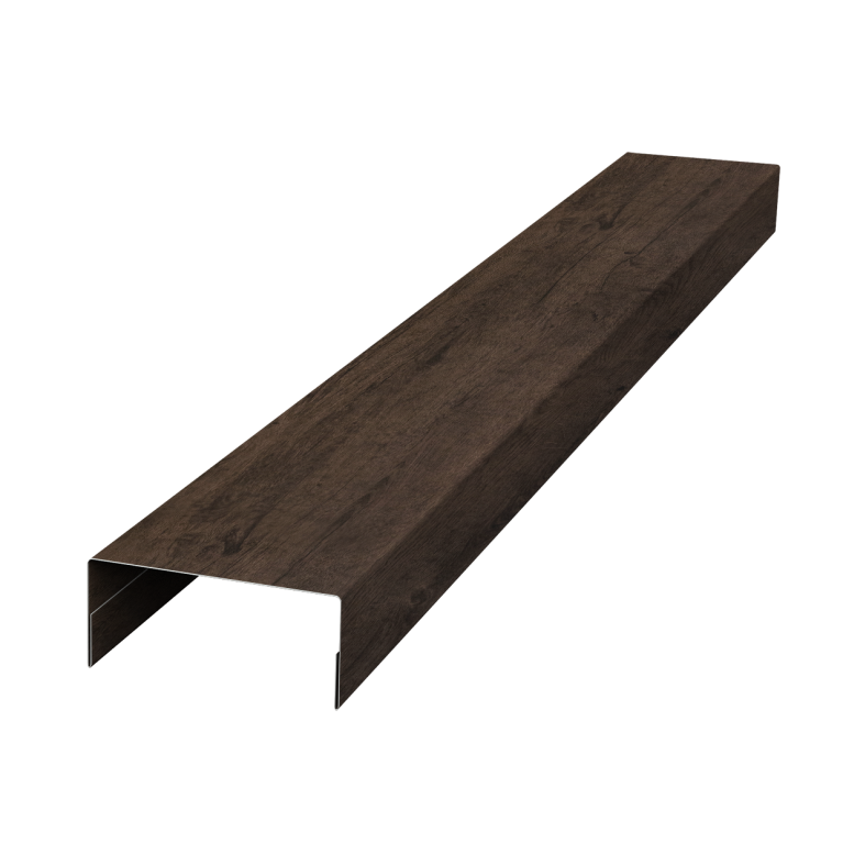 Ламель лицевая стартовая/финишная забора жалюзи Texas 55мм для калиток и ворот (с заполнением ламелями 125) 0,45 Print-Double Premium Antique Wood