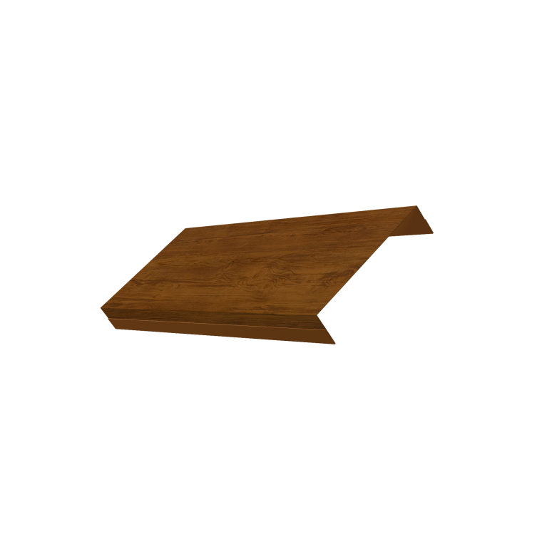 Ламель обратная стартовая/финишная забора жалюзи Texas 53мм для калиток и ворот (с заполнением ламелями 125) 0,45 Print Elite Golden Wood TwinColor