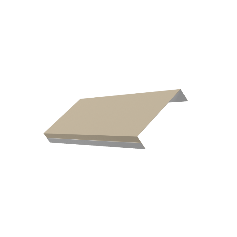 Ламель обратная стартовая/финишная забора жалюзи Texas 53мм для калиток и ворот (с заполнением ламелями 125) 0,5 Satin RAL 1015 светлая слоновая кость