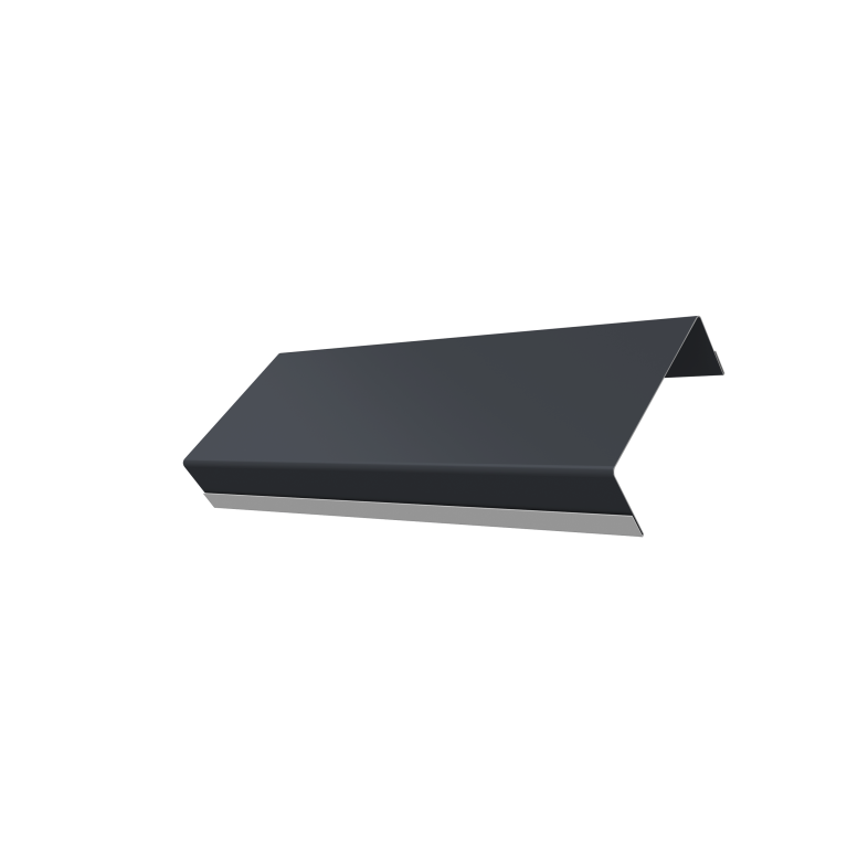 Ламель обратная стартовая/финишная забора жалюзи Texas 53мм для калиток и ворот (с заполнением ламелями 125) 0,5 Satin Matt RAL 7024 мокрый асфальт