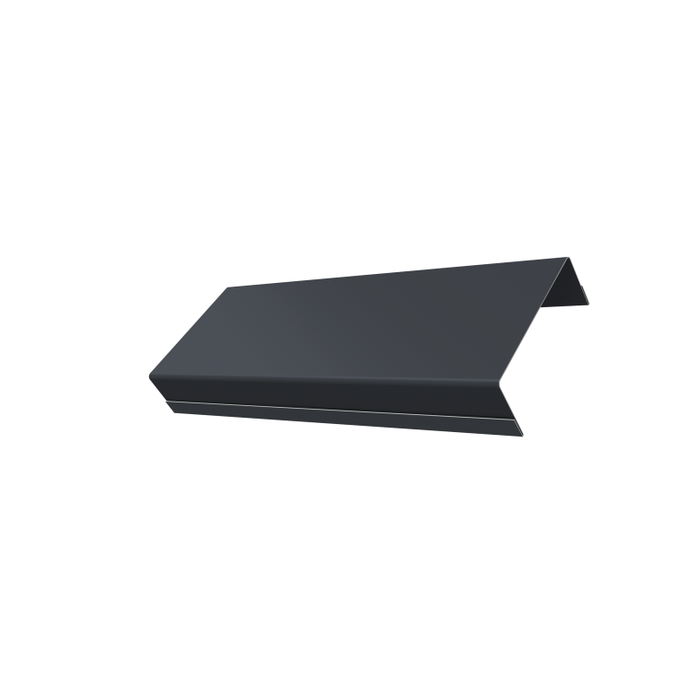 Ламель обратная стартовая/финишная забора жалюзи Texas 53мм для калиток и ворот (с заполнением ламелями 125) 0,45 Drap TwinColor RAL 7024 мокрый асфальт