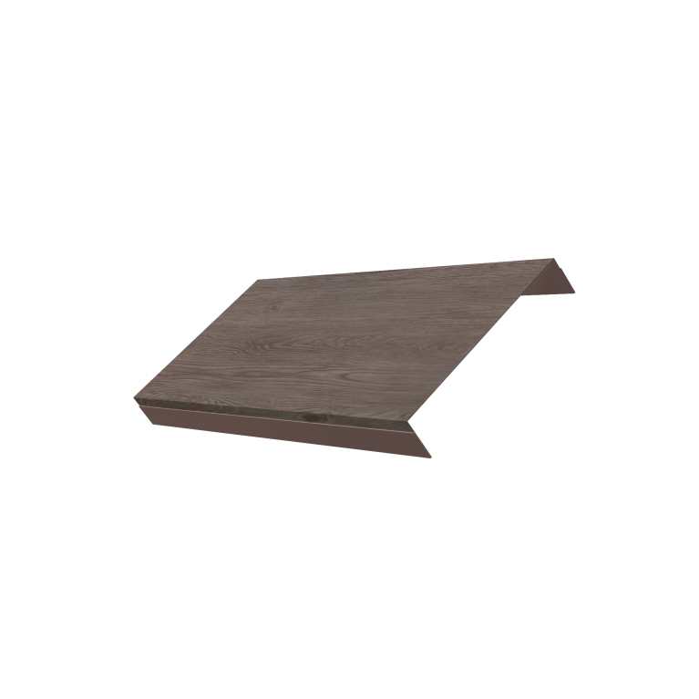 Ламель обратная стартовая/финишная забора жалюзи Texas 50мм для калиток и ворот (с заполнением ламелями 150) 0,45 Print Elite White Wood TwinColor