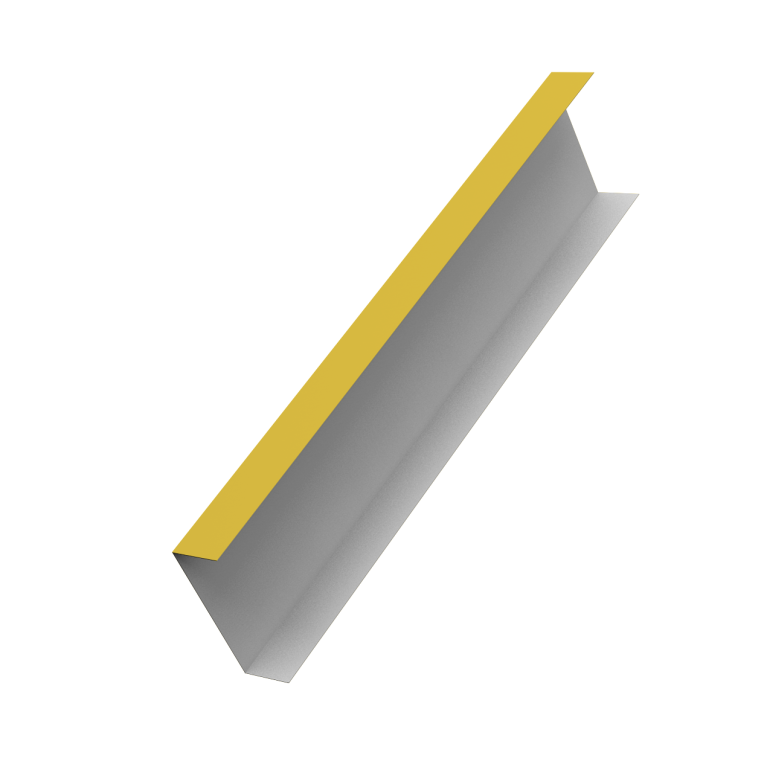 Декоративная накладка на столб универсальная 80х80 для забора жалюзи 0,45 PE RAL 1018 цинково-желтый (2м)