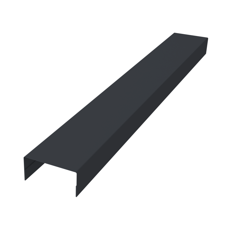 Крышка забора для горизонтального монтажа штакетника 0,45 Drap TwinColor RAL 7024 мокрый асфальт (3м)