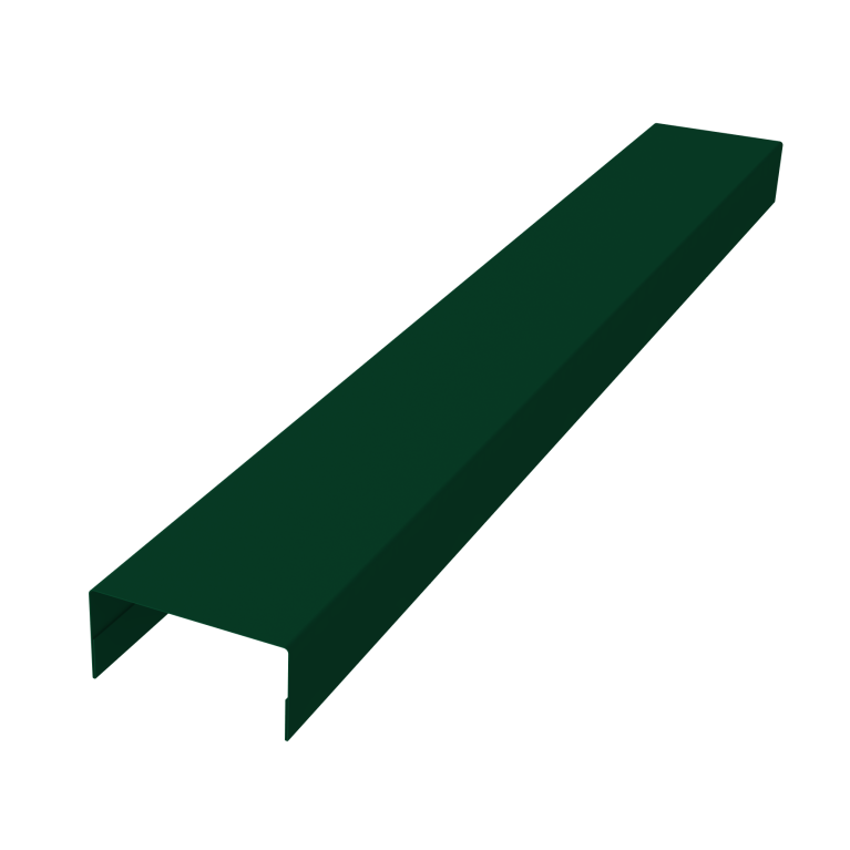 Крышка забора для горизонтального монтажа штакетника 0,45 PE-Double RAL 6005 зеленый мох (2м)