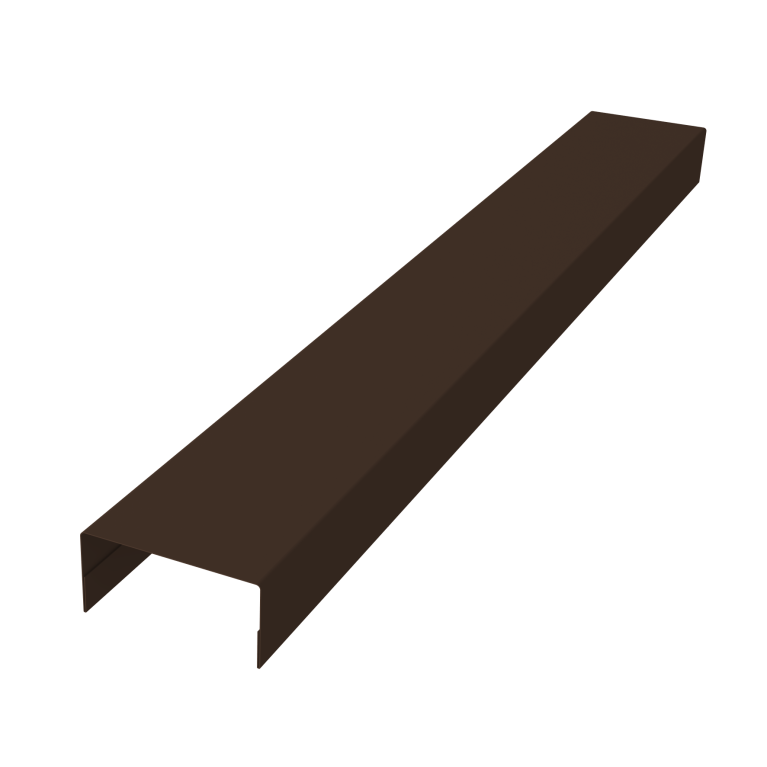 Крышка забора для горизонтального монтажа штакетника 0,45 PE-Double RAL 8017 шоколад (3м)