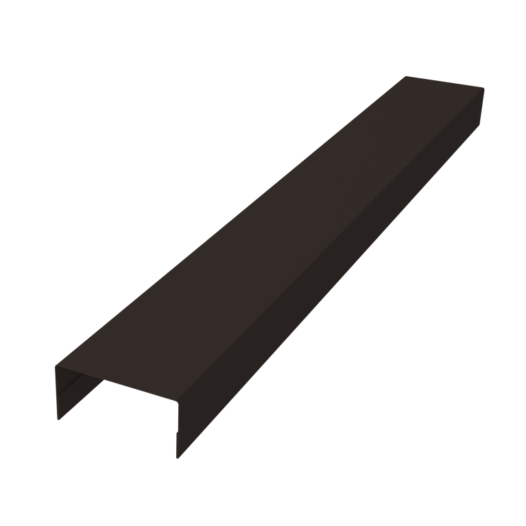 Крышка забора для горизонтального монтажа штакетника 0,45 PE-Double RR 32 темно-коричневый (2м)