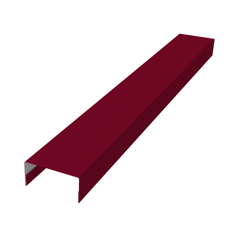 Крышка забора для горизонтального монтажа штакетника 0,45 PE RAL 3003 рубиново-красный (3м)