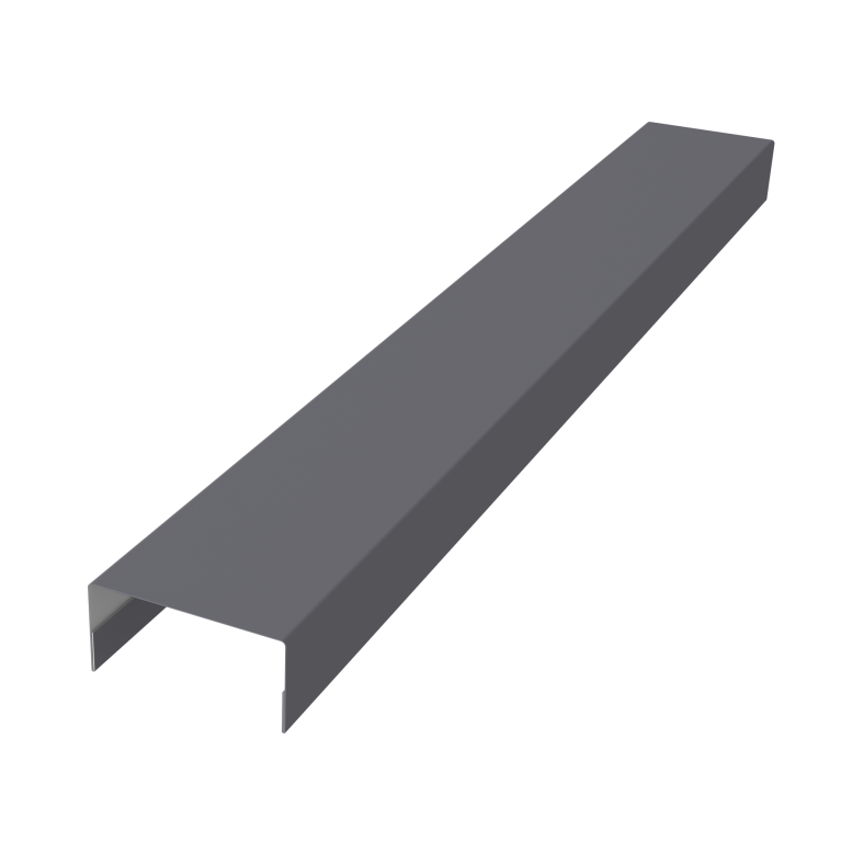 Крышка забора для горизонтального монтажа штакетника 0,45 PE RAL 7004 сигнальный серый (2м)