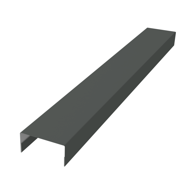 Крышка забора для горизонтального монтажа штакетника 0,45 PE RAL 7005 мышино-серый (2,5м)