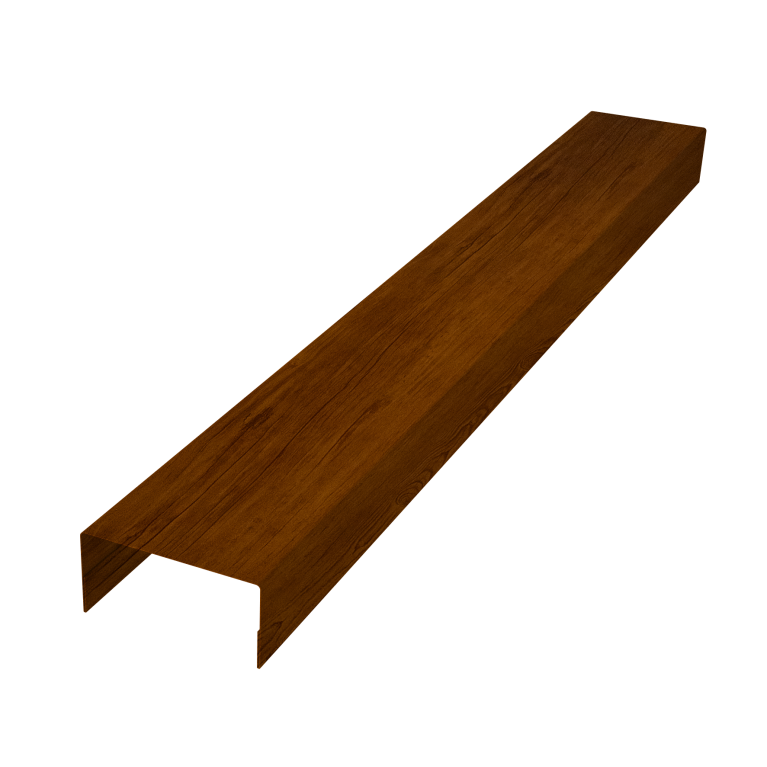 Крышка забора для горизонтального монтажа штакетника 0,45 Print-Double Premium Golden Wood Intense F (2,5м)