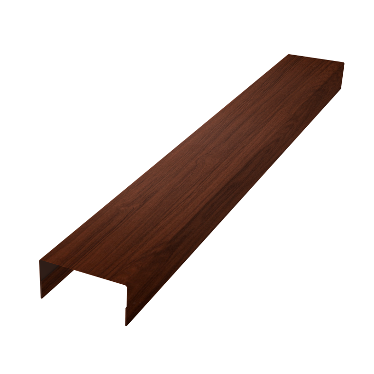 Крышка забора для горизонтального монтажа штакетника 0,45 Print Elite Choco Wood TwinColor (2,5м)