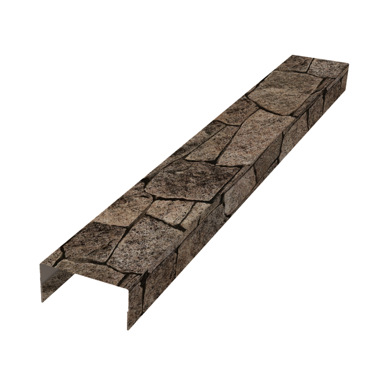 Крышка забора для горизонтального монтажа штакетника 0,45 Print Elite King Stone TwinColor (2м)