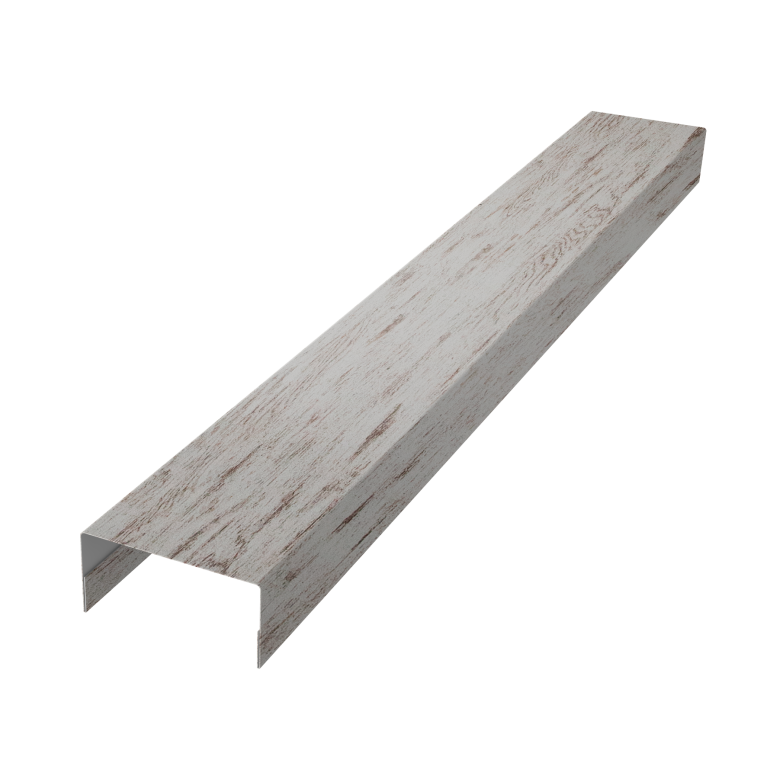 Крышка забора для горизонтального монтажа штакетника 0,45 Print Elite Snow Wood TwinColor (2,5м)