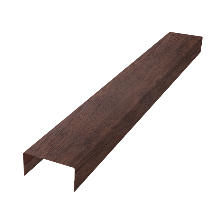 Крышка забора для горизонтального монтажа штакетника 0,45 Print Premium Cherry Wood Dark FTC (2м)