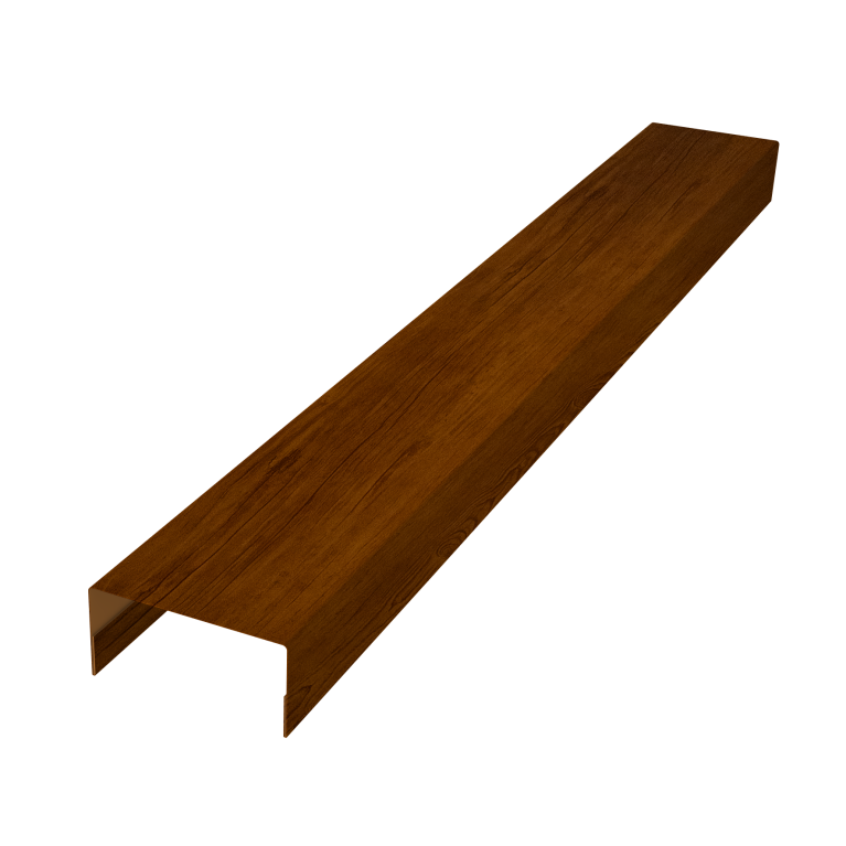 Крышка забора для горизонтального монтажа штакетника 0,45 Print Premium Golden Wood Intense FTC (2м)